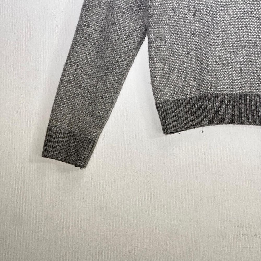Bugatchi Solid Wool/Cashmere Quarter Zip Sweater Gray made Italy size Large - Picture 4 of 7